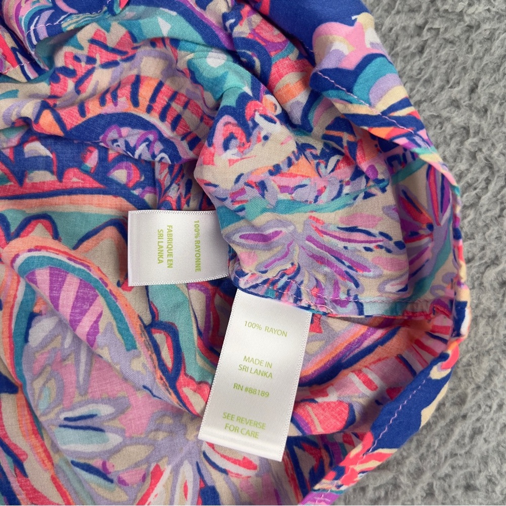 Lilly Pulitzer Stacey Top Womens Small Multicolor Sleeveless Preppy Casual Rayon - Picture 4 of 6